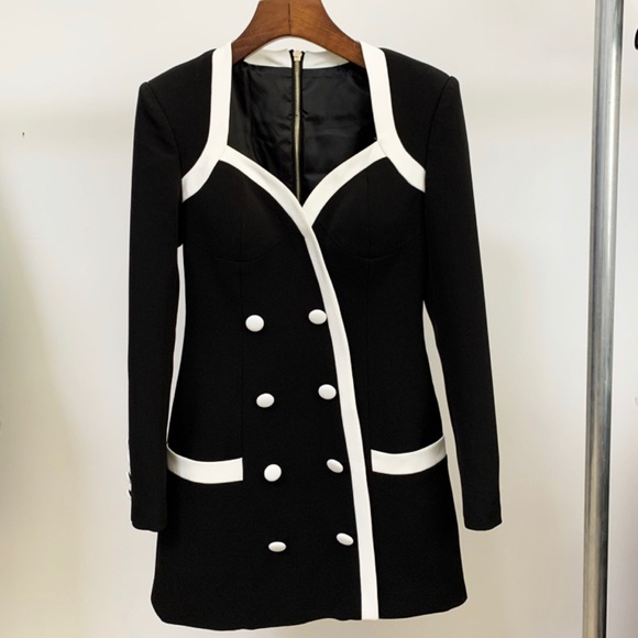 Fashion Nova Dresses & Skirts - Black/White Blazer Style Dress • Size Medium